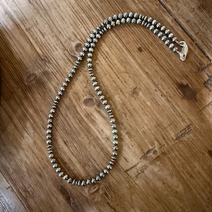 Sterling Navajo pearl necklace,Southwestern necklace, oxidized silver bead necklace,western jewelry, boho western jewelry,jewelry gifts