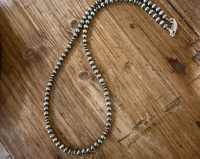 Sterling Silver Navajo Pearl Necklace, Southwestern Jewelry