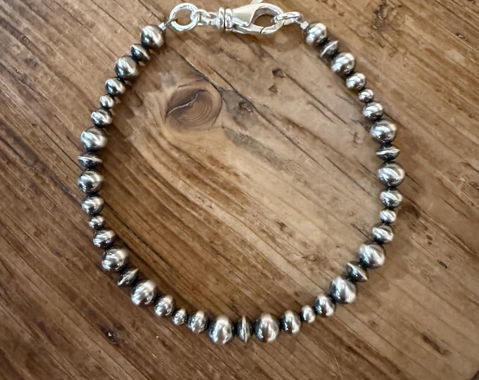 Sterling Silver Navajo Pearl Bracelet, Southwestern Style Jewelry