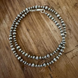 Sterling Navajo pearl necklace,Southwestern necklace, oxidized silver bead necklace,western jewelry, boho western jewelry,jewelry gifts