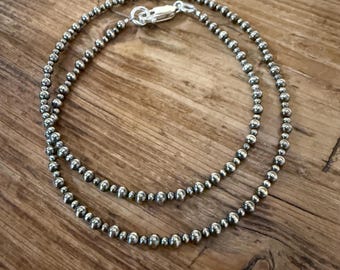 Navajo pearl choker necklace,Southwestern necklace, oxidized sterling bead necklace,western jewelry, boho western jewelry,jewelry gifts