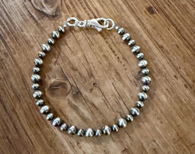 Sterling Silver Navajo Pearl Bracelet,Southwestern Style Jewelry