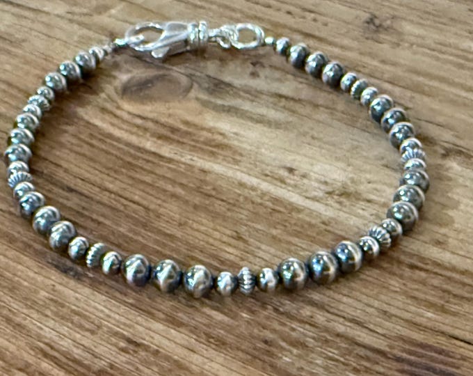 Sterling Silver Navajo Pearl Bracelet, Southwestern Jewelry