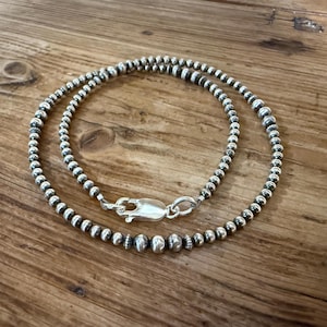 Sterling Navajo pearl necklace,Southwestern necklace, oxidized silver bead necklace,western jewelry, boho western jewelry,jewelry gifts