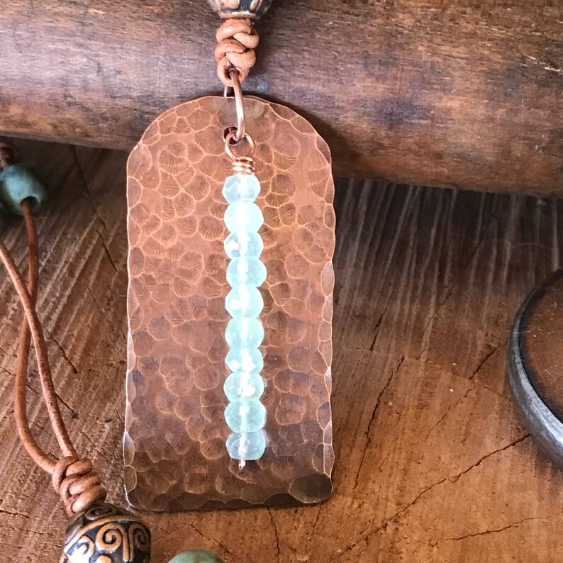 Hammered Copper Necklace Copper Dog Tag Necklace African Etsy