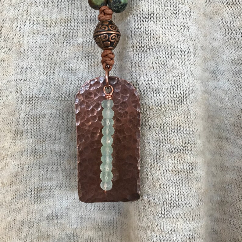 Hammered Copper Necklace Copper Dog Tag Necklace African | Etsy