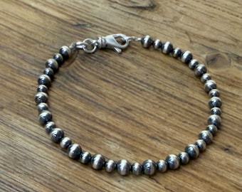 Sterling Silver Navajo Pearl Bracelet,Southwestern Style Jewelry