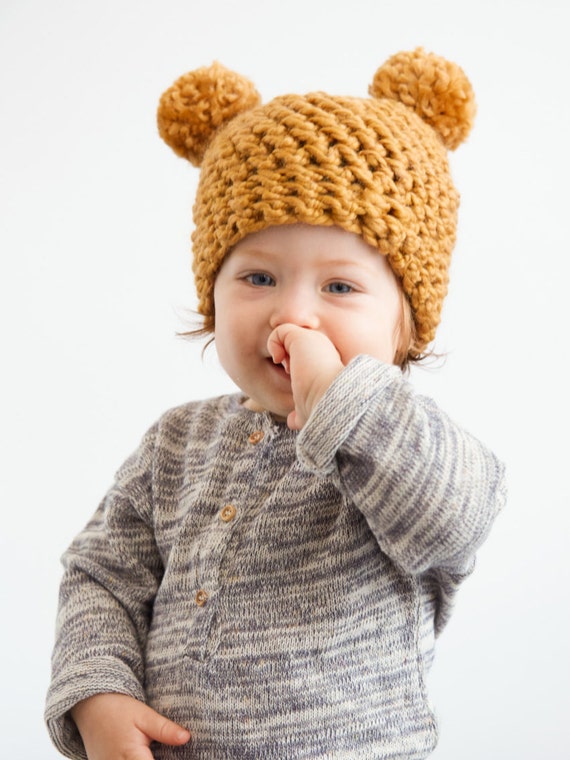 double pom pom hat baby