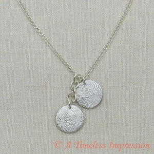 Sterling Silver Fingerprint Charm Necklace: Personalized Memorial Jewelry