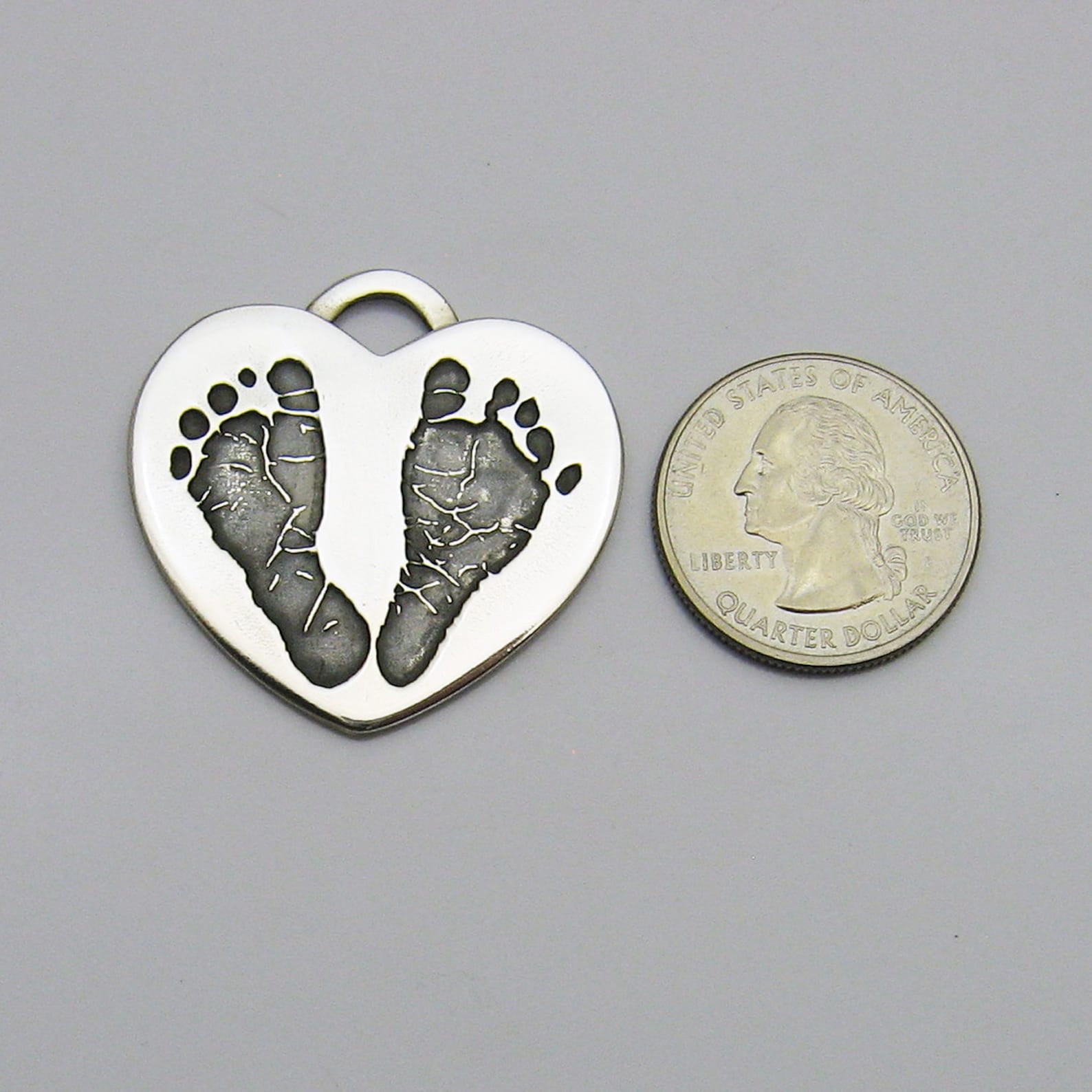 Baby Footprint Jewelry Footprint Necklace Silver Heart With Etsy
