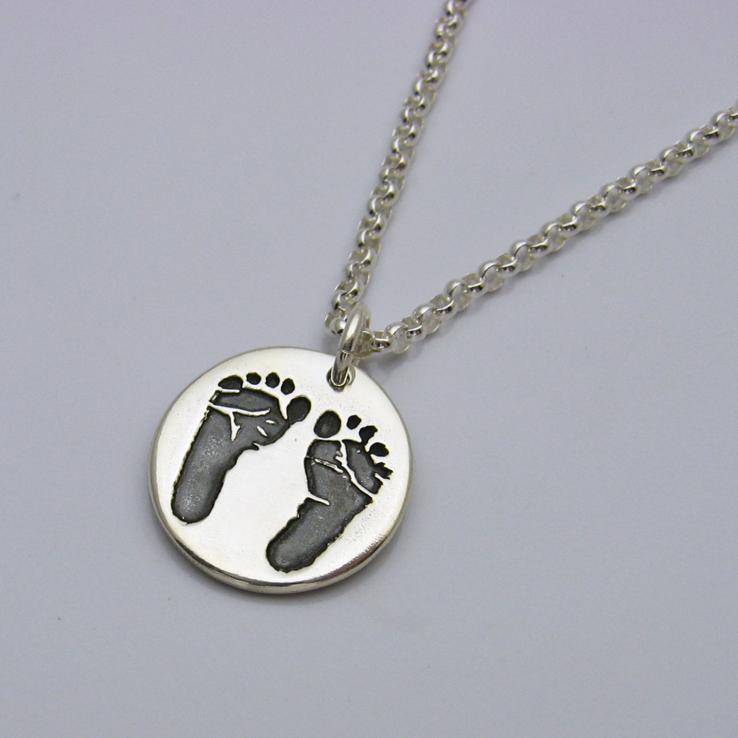Footprint Jewelry Footprint Necklace Baby's Footprints Etsy