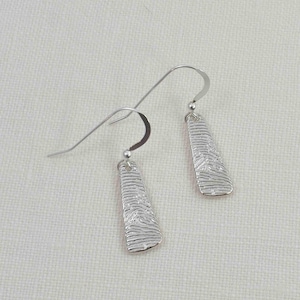 Fingerprint Paddle Earrings, Fine Silver Thumb Print Jewelry, Custom Personalized Memorial Keepsake Gift for Mom