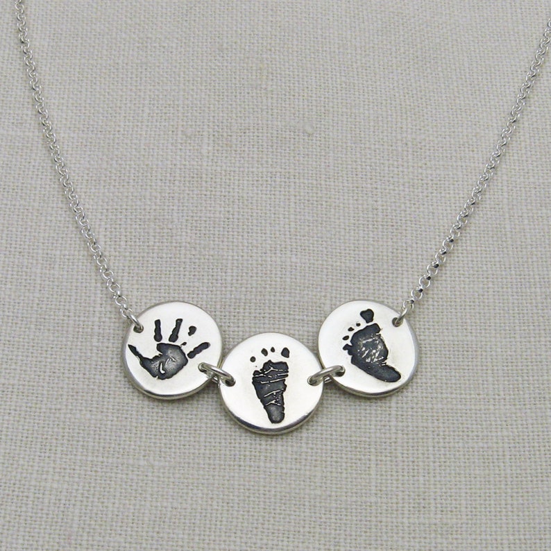 Silver Footprint Jewelry Footprint Necklace Babys Etsy
