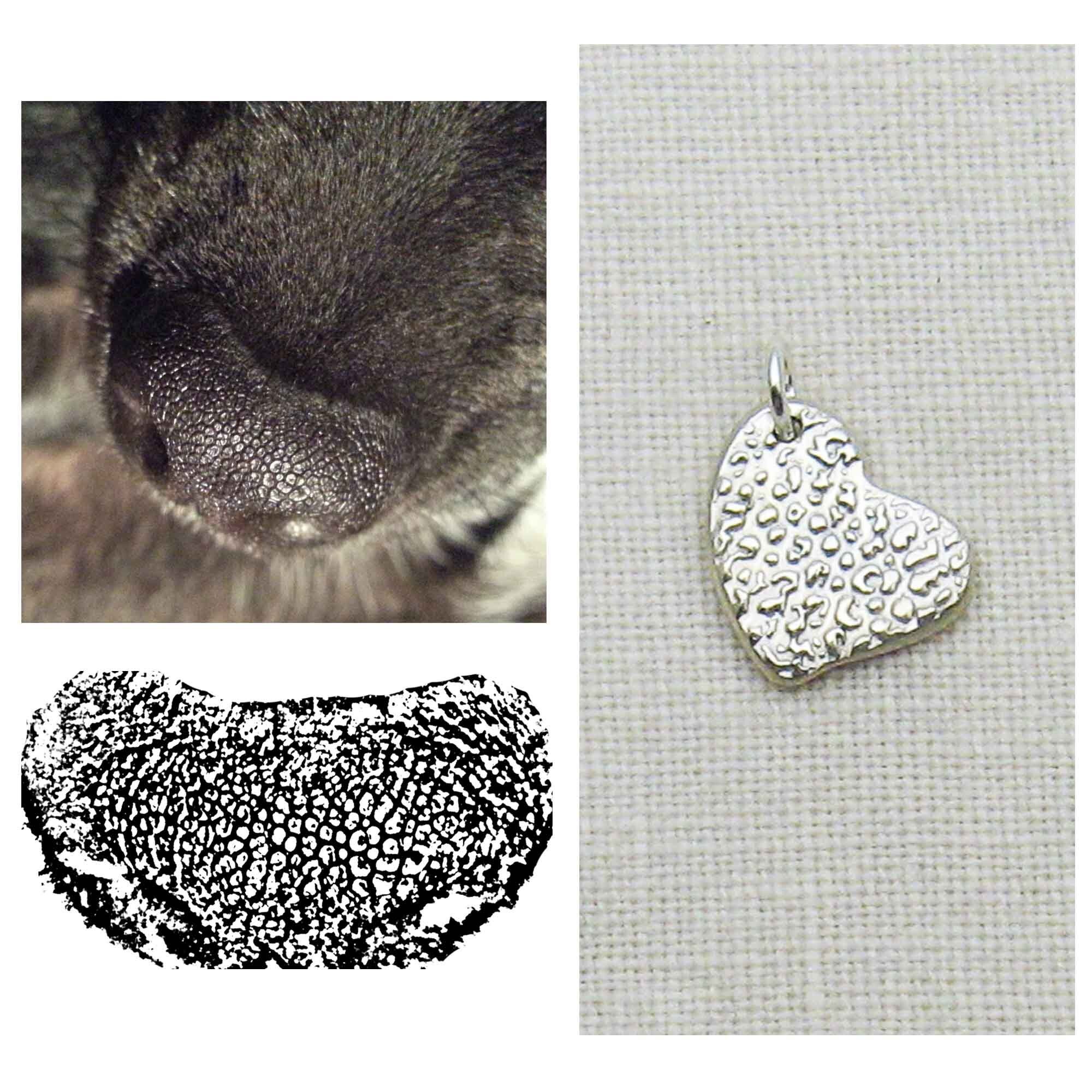 Dog Nose Heart Charm Silver Dog Nose Dog Lover Gift Pet Etsy