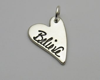 Silver Heart Handwriting Charm, Handwriting Signature Name Jewelry, Custom Personalized Sympathy Memorial Keepsake Gift