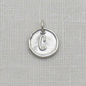 Sterling Silver Initial Charm, Monogram Charm, Artisan Initial Jewelry, ID Charm, Initial Jewelry, Letter Jewelry, Custom Silver Letter