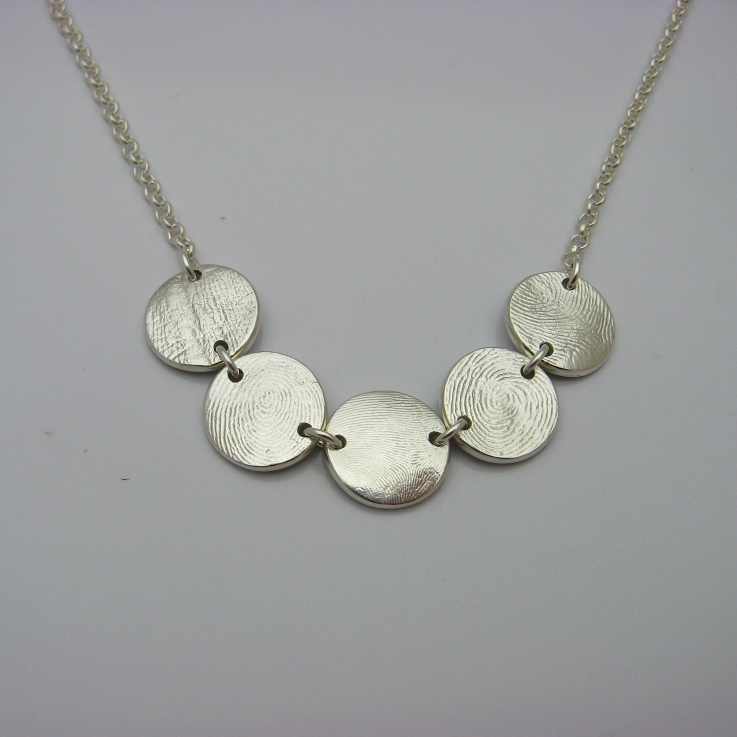 Silver Fingerprint Necklace Sterling Silver Jewelry Multiple | Etsy