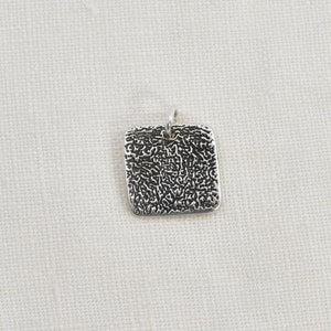 Dog Nose Print Square Pendant, Sterling Silver Pet Nose Texture Necklace, Cat Lover Gift, Memorial Keepsake Jewelry, Rainbow Bridge
