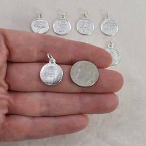 Sterling Silver Birth Month Flower Charms and Pendants, Personalized Bracelet and Necklace Charms for Fingerprint and Handwriting Jewelry image 8