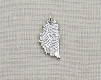 Fingerprint Angel Wing Pendant, Thumb Print Necklace, Personalized Memorial Keepsake Jewelry, Sympathy Gift