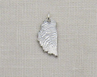 Angel Wing Jewelry, Fingerprint Jewelry, Angel Wing Charm, Silver Angel Wing Pendant, Custom Memorial Angel Wing, Personalized Sympathy Gift