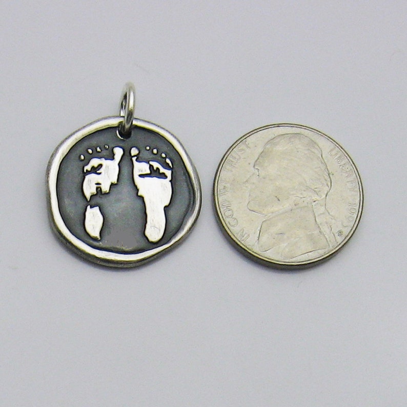Babys Footprint Jewelry Silver Baby Feet Pendant Custom Etsy
