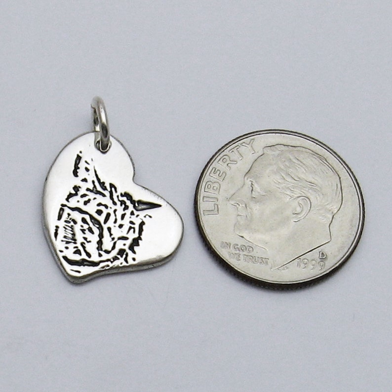 Animal Lover Pet Photo Jewelry Dog Memorial Pet Lover Charm Engraved Pet Photo Silver Heart Dog Charm Heart Cat Charm Cat Memorial
