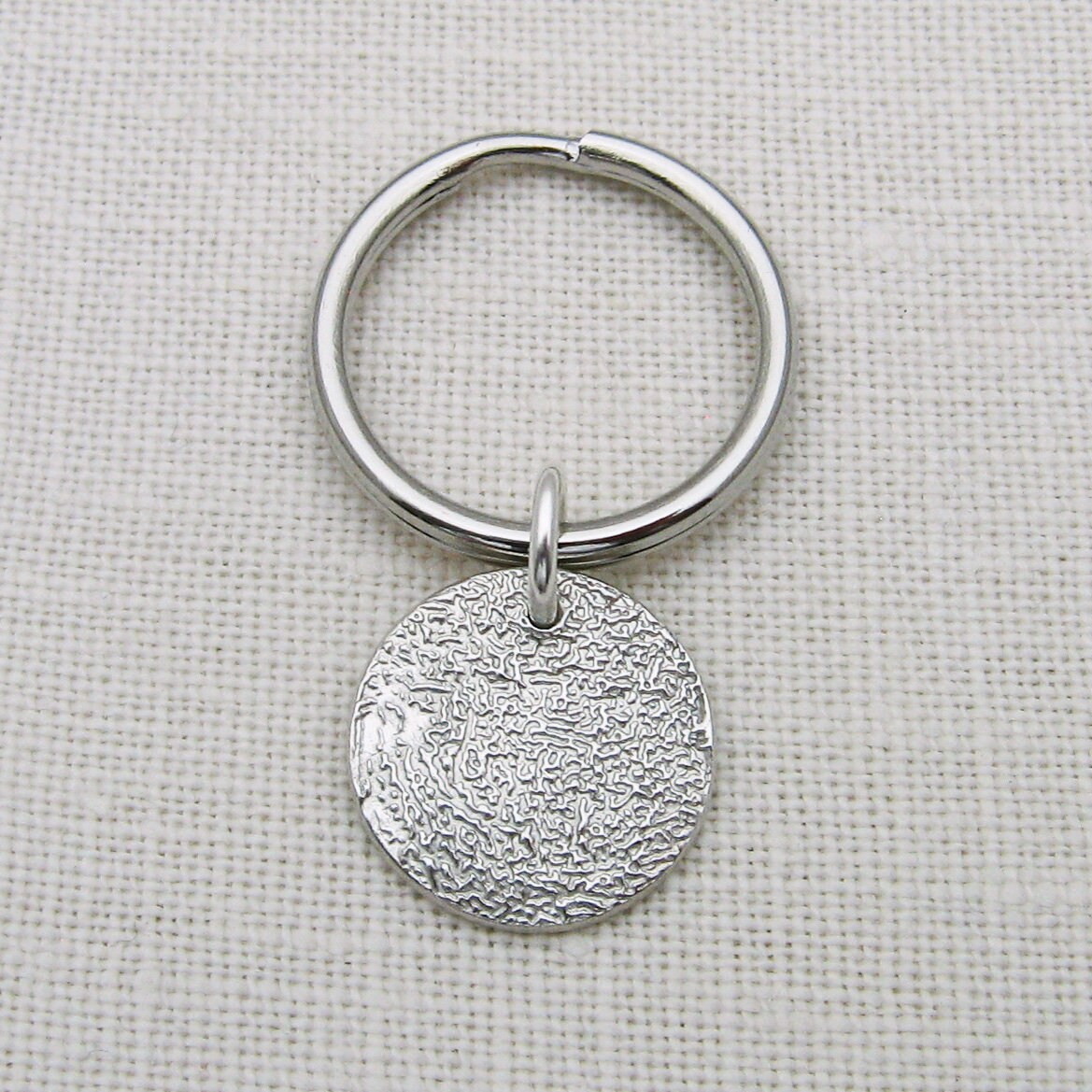Print Key Rings Fingerprint Circle Keychain, Thumb Print Key Ring, Custom Personalized ...