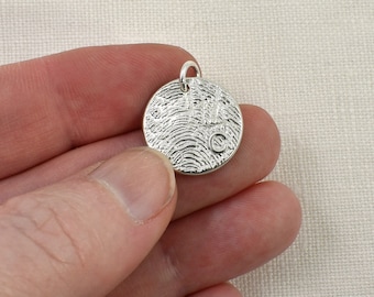 Sterling Silver Fingerprint Pendant: Personalized Initial or Heart Keepsake Jewelry