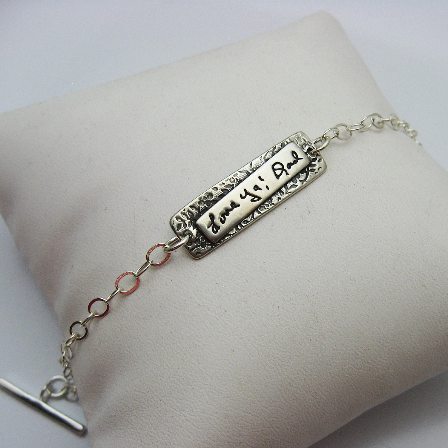 Personalized Silver Handwriting Bracelet Handwriting Jewelry Etsy