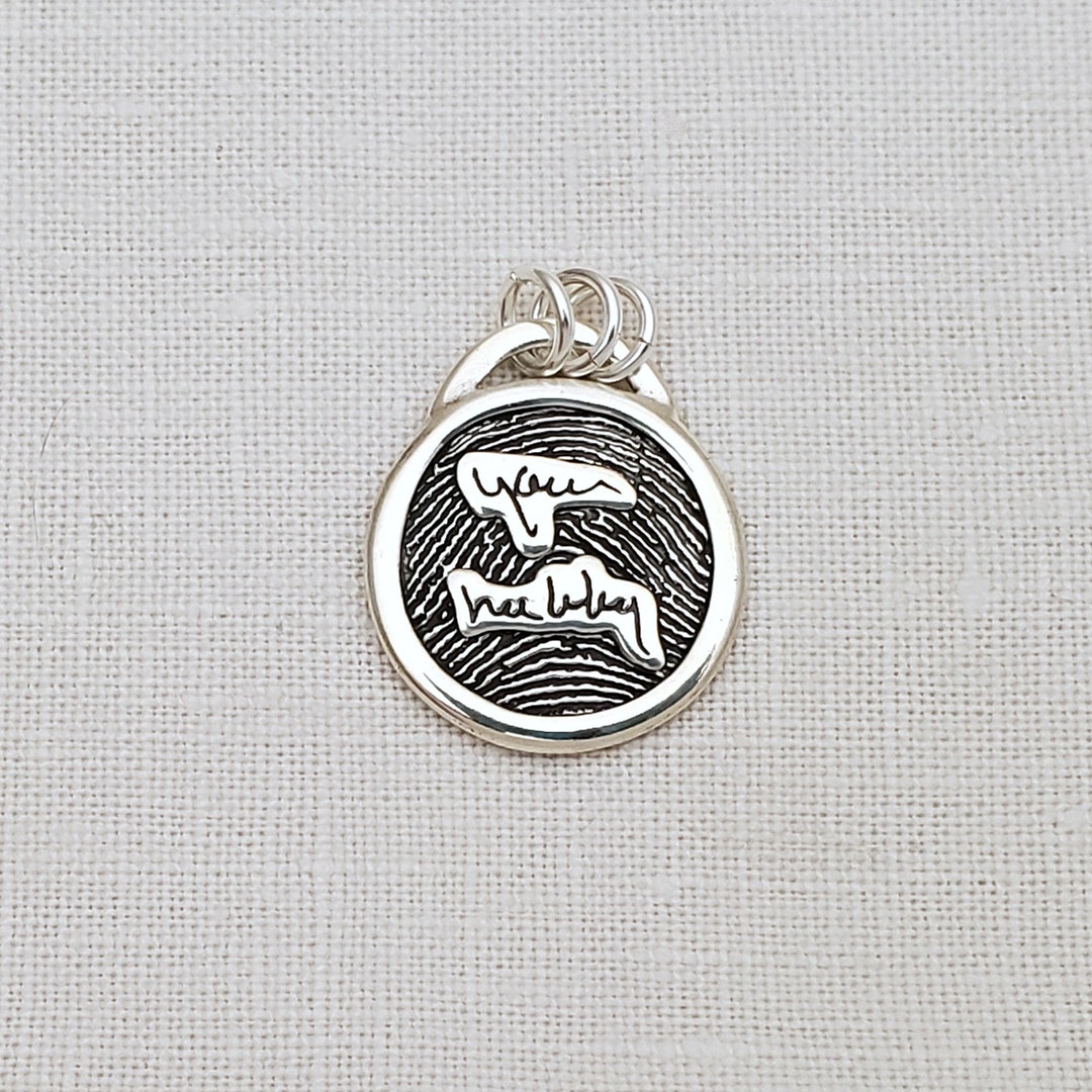 Custom Silver Pendant Engraved With Handwriting Overlaid on Etsy