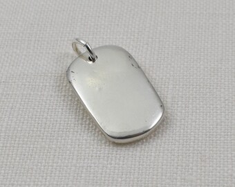 Sterling Silver Pet Cremation Dog Tag Pendant: Memorial Necklace