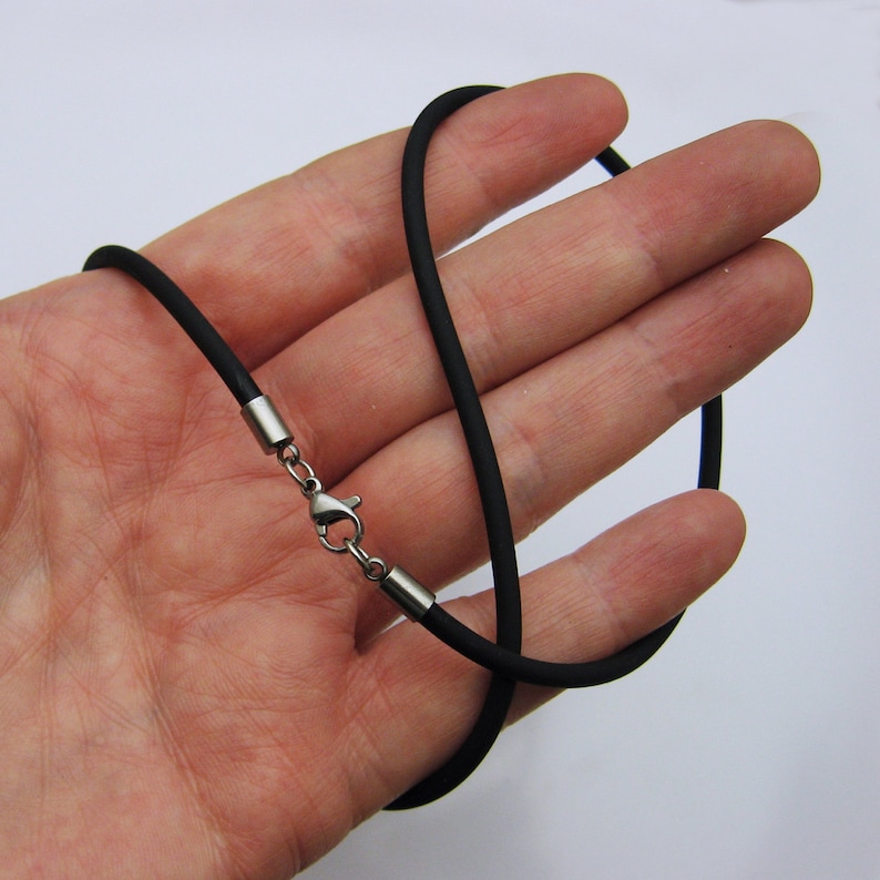 Rubber Cord Necklace Black Rubber Cord 3mm Round Rubber Etsy