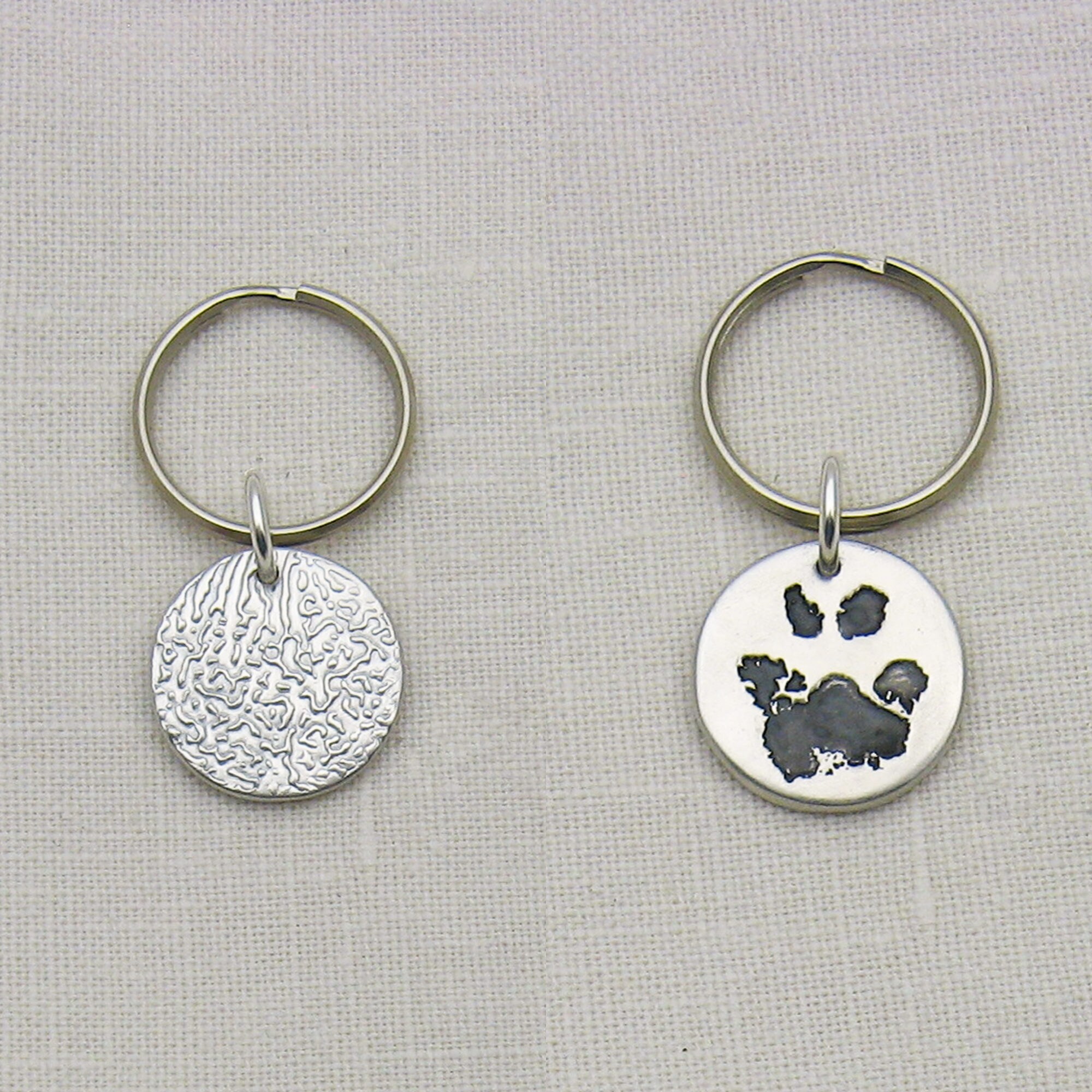 Sterling Silver Dog Nose Keychain Paw Print Keychain Pet Etsy