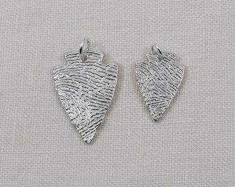 Pendentif pointe de flèche en argent sterling personnalisé avec votre empreinte digitale réelle, cadeau souvenir souvenir personnalisé pour homme