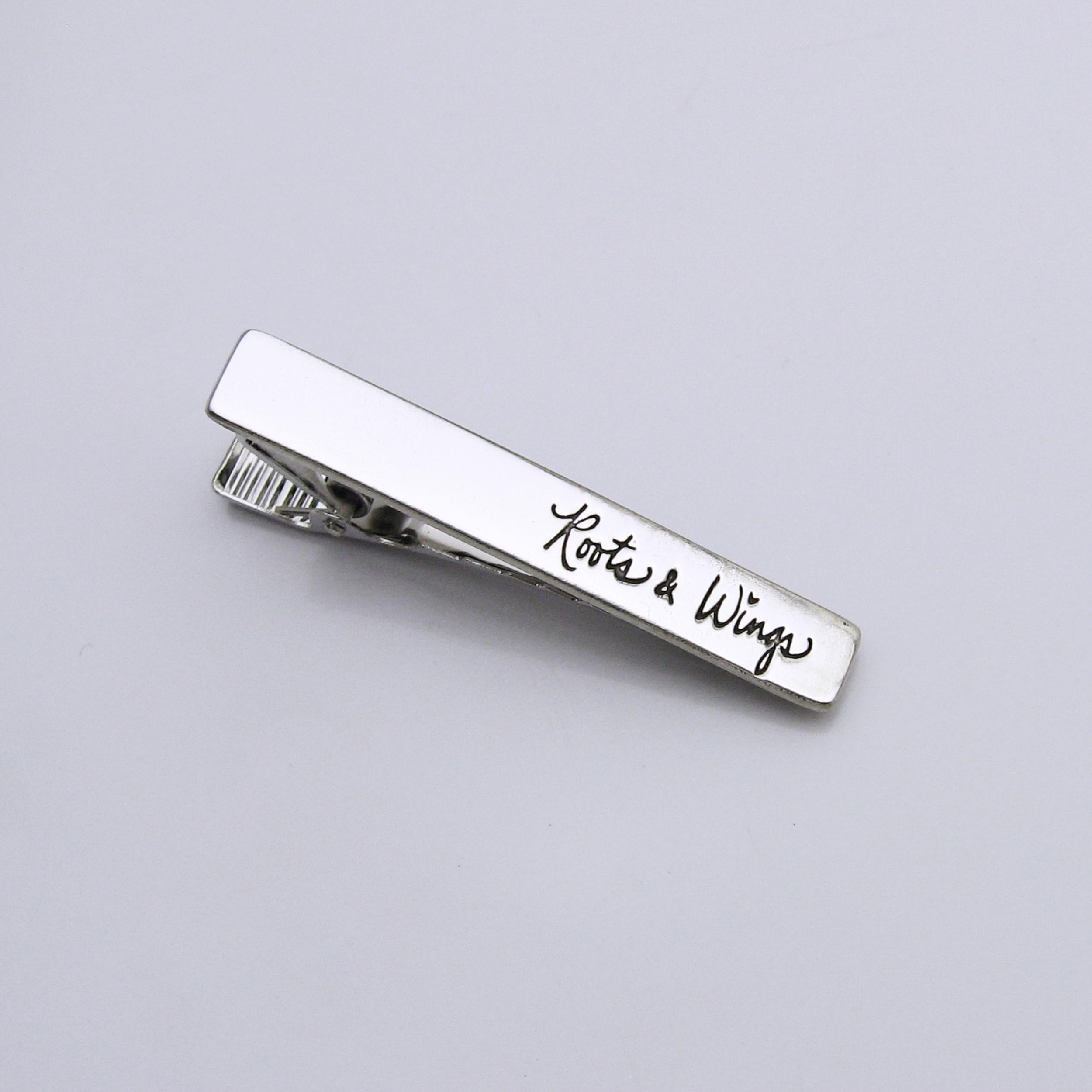 Sterling Silver Handwriting Engraved Tie Clip