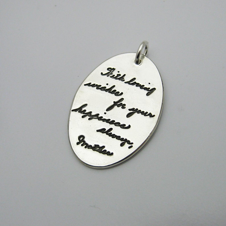 Silver Handwriting Necklace Silver Handwriting Jewelry Etsy
