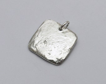 Cremation Jewelry, Ashes Jewelry, Sterling Silver Charm with Your Pet's Cremation Ashes In The Silver, Personalized Silver Charm