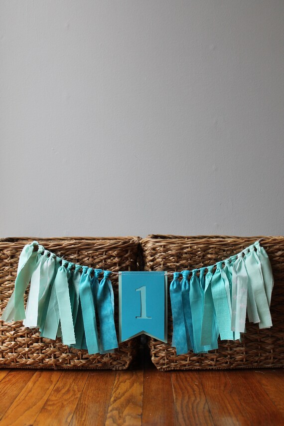 1st Birthday Boy Fabric Rag Tie Highchair Banner Decoration Etsy