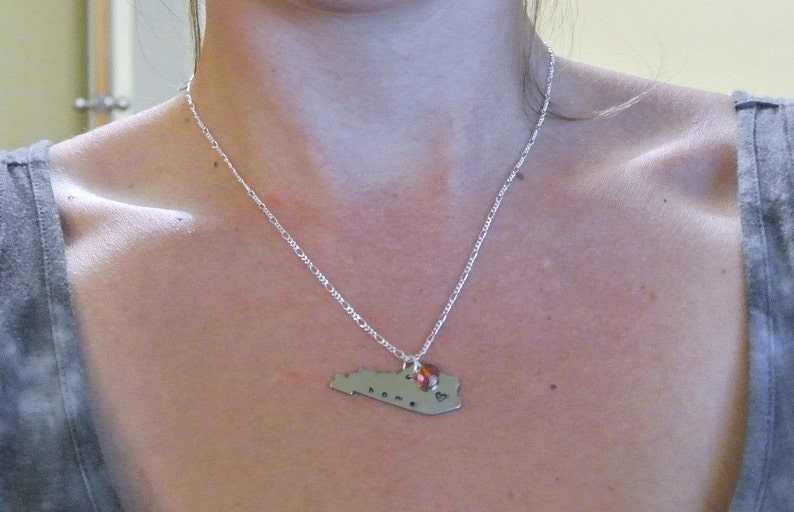 Handmade Hand Stamped Silver I love Kentucky Necklace Etsy