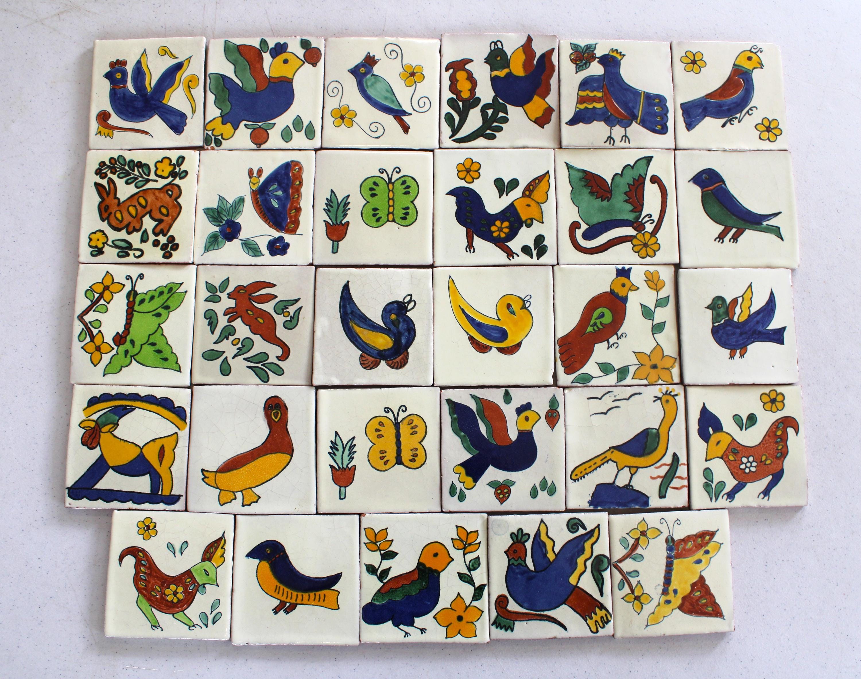 20-animal Series 4x4 Talavera Decorative Handmade/painted Mexican