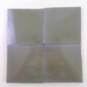 25-Gray Talavera Handmade Mexican Clay Tile in 4x4 (Shipping Included) (Please Read Description)