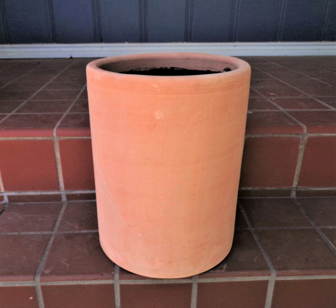 Clay Planter 12x16 Large Round Flowerpot/planter Handmade Etsy