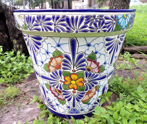 Tfpl-talavera Planter Large Decorative Ceramic Flower Pot/planter, Hand  Made/painted Pottery, 15.5x16 shipping Included read Description - Etsy UK