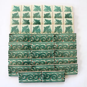 On Sale: 40-Mixed Box of Talavera Decorative Handmade/Painted tile in 2x2 and 2x4 Border/Trim (Shipping Included) (Please Read Description)