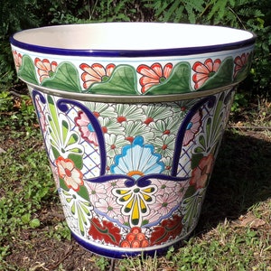 TFPL-Talavera Planters Large Deco Ceramic Flower Pot/Planter, Hand Made/Painted Pottery, 15.5x16 (Shipping Included) (Read Description)
