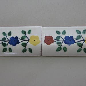 18-BNC Various 2x4 Bullnose Cap Talavera Deco Hand Painted Mexican Clay Tile (Shipping Included) (Mud Cap) (Read Description)