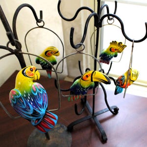 1-Talavera Small Bird, Handmade/Painted, Colorful Deco Ceramics, Hanging, Parrot, Toucan, 5.25&quot; (1) (Shipping Included) (Read Description)