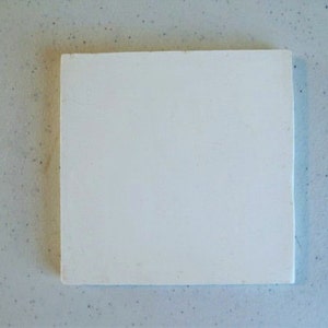 May include: A plain white ceramic tile.