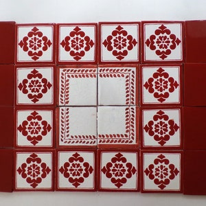 32-Mixed Box of 4x4 Talavera Handmade & Hand Painted Mexican Clay Decorative/Solid Tiles (Shipping Included) (Please Read Description) (32)
